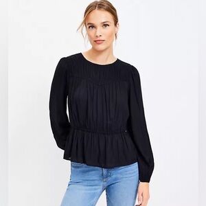 NEW Loft shirred peplum blouse